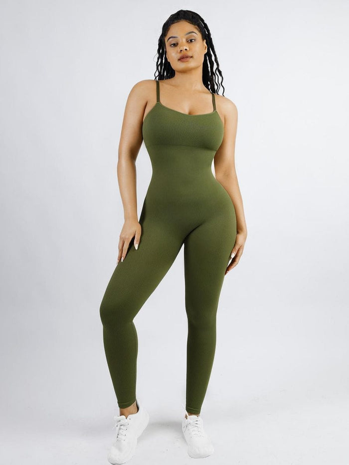 Jumpsuit With Bra Pads | Stretchy Seamless Jumpsuit | Shape Gleam

