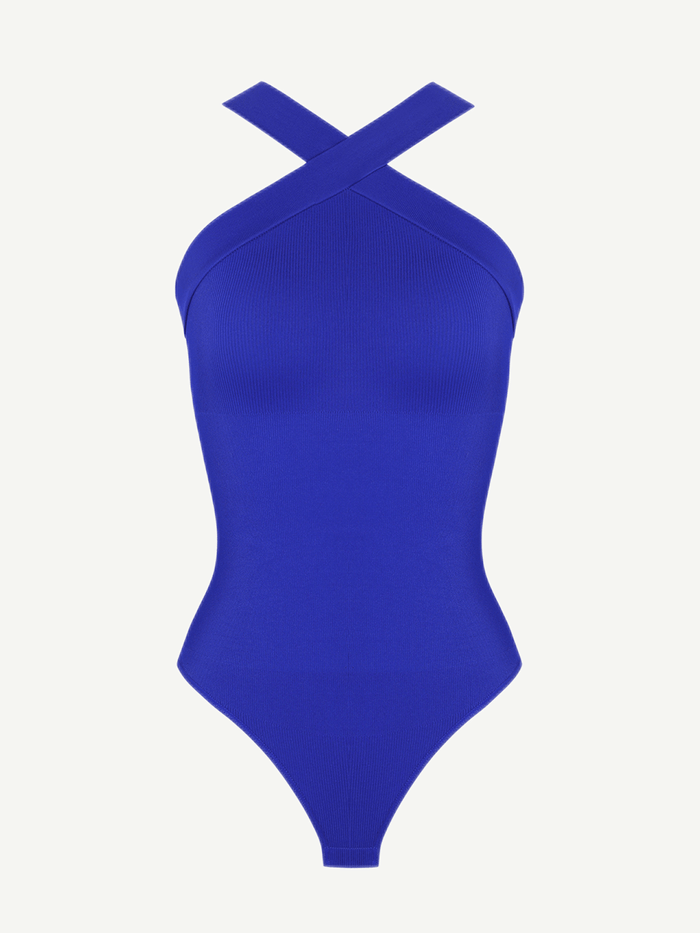 CRETA - Seamless Crossover Halter Bodysuit