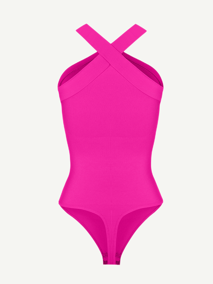 CRETA - Seamless Crossover Halter Bodysuit