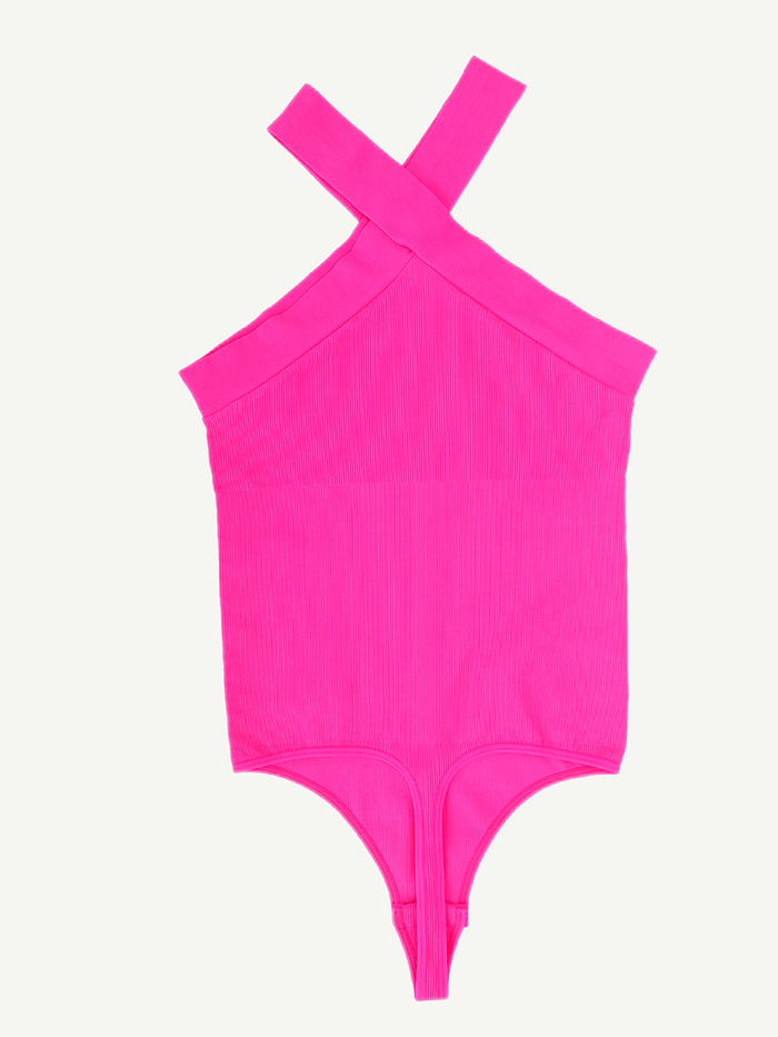 CRETA - Seamless Crossover Halter Bodysuit