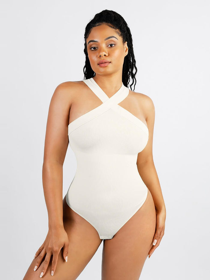 CRETA - Seamless Crossover Halter Bodysuit